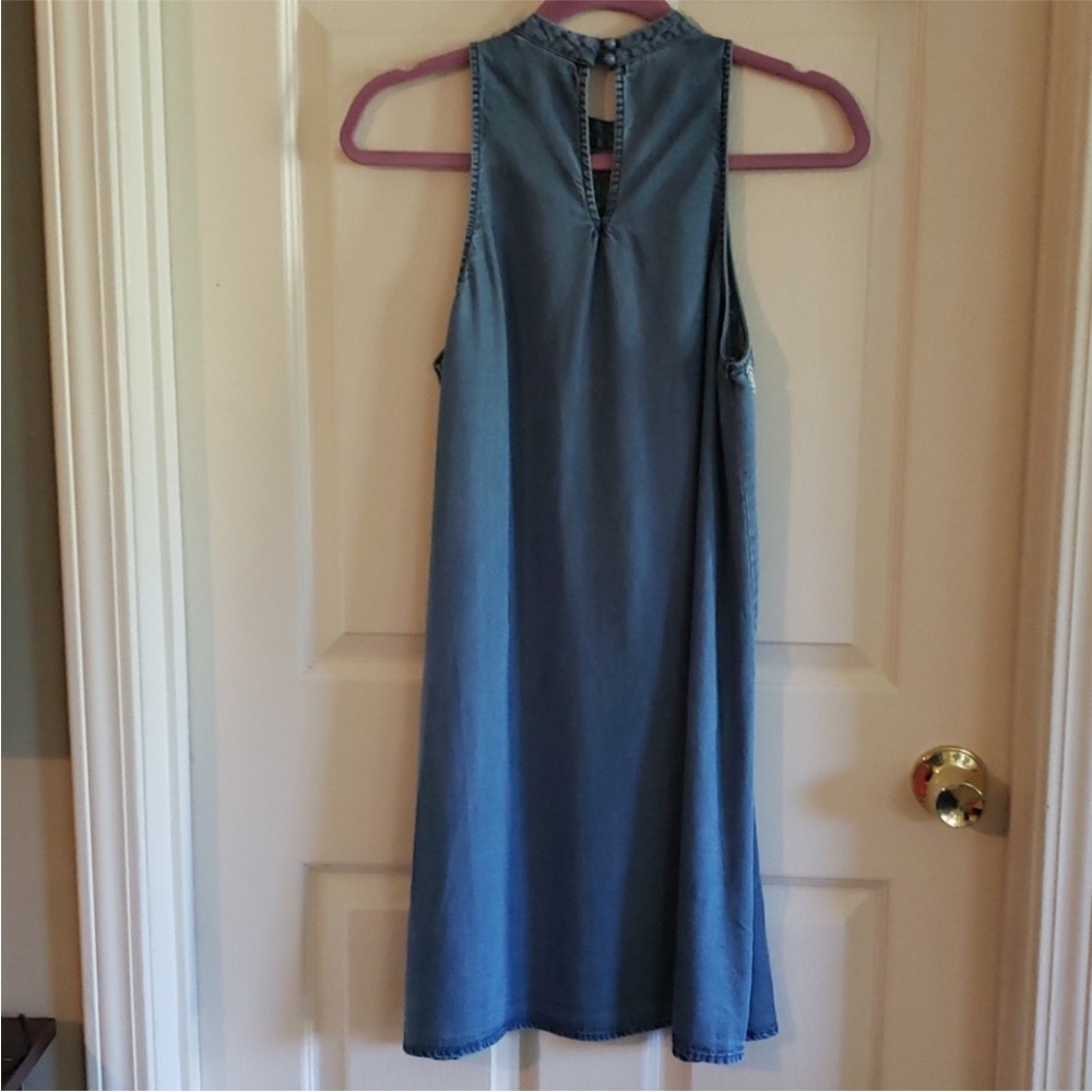 Speechless Chambray Embroidered Sleeveless Dress - Picture 4 of 9